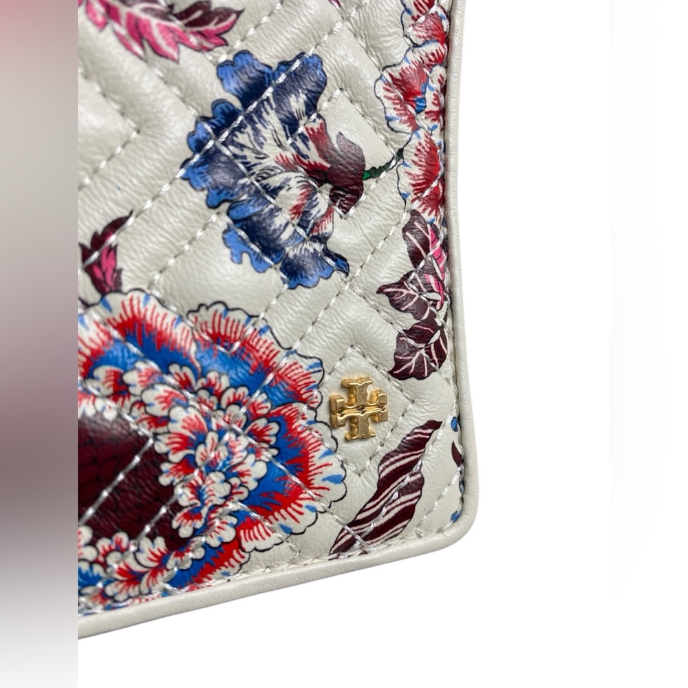 Tory Burch Like New Fleming Quilted Floral Crossbody Clutch Multi Happy … - Picture 5 of 12